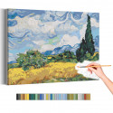  Пшеничное поле с кипарисом Винсент Ван Гог / Известные картины Раскраска картина по номерам на холсте AAAA-RS288