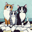 Кошачье трио Картина по номерам Molly