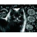  Кот и одуванчики Раскраска картина по номерам на холсте Белоснежка 405-BA-C