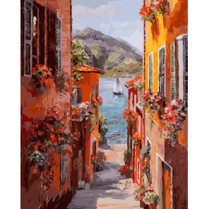  Италия. Вид на озеро Комо Раскраска картина по номерам на холсте Белоснежка 456-ART