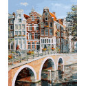 Императорский канал в Амстердаме Раскраска картина по номерам на холсте Белоснежка