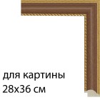 Для картины 28х36 см Тёмный дуб с декоративной полоской Рамка для картины на картоне N171