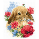 Кролик в цветах Набор для вышивания Риолис