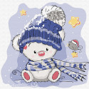  Медвежонок зимой Раскраска картина по номерам на подрамнике KH0828