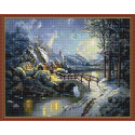  Зимний вечер Алмазная вышивка мозаика с нанесенной рамкой KM0980