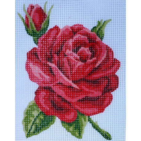  Красная роза Канва жесткая с рисунком для вышивки Gobelin L 43.103