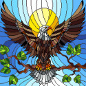 Витраж орел Ткань с рисунком для вышивания Матренин Посад