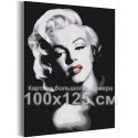 Мэрилин Монро черно-белая 100х125 см Раскраска картина по номерам на холсте