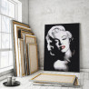  Мэрилин Монро черно-белая 100х125 см Раскраска картина по номерам на холсте AYAY-551-100x125