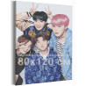  Bangtan Boys / BTS Корейская K-POP группа 80х120 см Раскраска картина по номерам на холсте AAAA-RS319-80x120