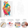  Цветное сердце / Радужный свет Раскраска картина по номерам на холсте с неоновой краской AAAA-RS164