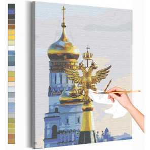  Золотые купола Москва / Архитектура, города Раскраска картина по номерам на холсте AAAA-RS350
