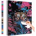  Тигр в джунглях / Символ года / Животные Раскраска картина по номерам на холсте с неоновой краской AAAA-RS352