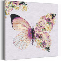  Бабочка и цветочное крыло / Цветы 80х80 см Раскраска картина по номерам на холсте с металлической краской AAAA-RS242-80x80