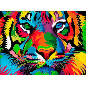  Красочный тигр Алмазная вышивка мозаика Алмазная живопись АЖ-4134