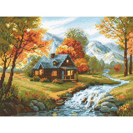  Осенний пейзаж Алмазная вышивка мозаика Риолис АМ0067