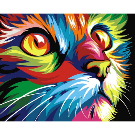 Радужный кот Алмазная вышивка (мозаика) Гранни