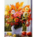 Осенние цветы Раскраска картина по номерам на холсте Белоснежка 470-OVC