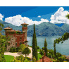  Италия. Озеро Комо Раскраска картина по номерам на цветном холсте Molly KHN0002