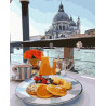  Утренний завтрак в Венеции Раскраска картина по номерам на цветном холсте Molly KHN0007
