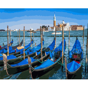  Венеция. Гондолы Раскраска картина по номерам на цветном холсте Molly KHN0015