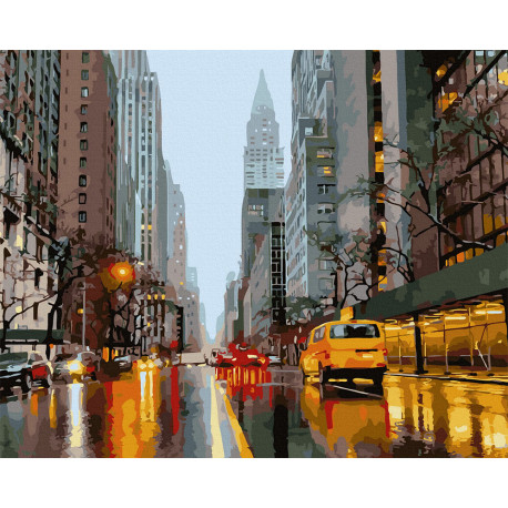  Нью-Йорк. Манхэттен Раскраска картина по номерам на цветном холсте Molly KK0751