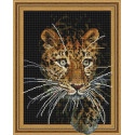  Леопард Алмазная мозаика с нанесенной рамкой на подрамнике Molly KM0992