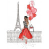  Девушка в Париже Алмазная вышивка мозаика на картоне Molly KM1007