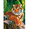  Тигр в джунглях Алмазная вышивка мозаика на картоне Molly KM1018
