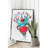  Любовный монстрик с сердцем Раскраска картина по номерам на холсте с неоновой краской для детей AAAA-RS404