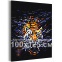  Плывущий тигр / Символ года / Животные 100х125 см Раскраска картина по номерам на холсте AAAA-RS263-100x125