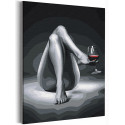  Девушка с бокалом красного вина Раскраска картина по номерам на холсте AAAA-RS354
