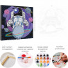  Магия космоса / Космонавт и планеты Раскраска картина по номерам на холсте с неоновой краской AAAA-RS386