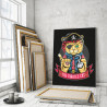  Кот пират / Коты / Животные 100х125 см Раскраска картина по номерам на холсте с неоновой и металлической краской AAAA-V0033-100