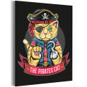 Кот пират / Коты / Животные Раскраска картина по номерам на холсте с неоновой и металлической краской AAAA-V0033