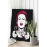  Девушка с неоновыми волосами и пистолетами Раскраска картина по номерам на холсте с неоновой краской AAAA-V0034