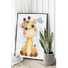  Жирафик с бабочкой / Животные Раскраска картина по номерам для детей на холсте AAAA-V0001