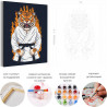  Тигр каратист / Символ года / Животные Раскраска картина по номерам на холсте для детей с неоновой краской AAAA-V0005