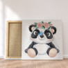 Панда в веночке / Животные 80х80 см Раскраска картина по номерам для детей на холсте AAAA-V0019-80x80