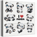 Я люблю панду / Животные 100х100 см Раскраска картина по номерам для детей на холсте