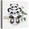  Малыши панды на ветке / Животные 80х80 см Раскраска картина по номерам для детей на холсте AAAA-V0023-80x80