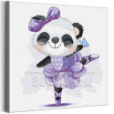  Панда балерина в фиолетовой пачке / Животные 80х80 см Раскраска картина по номерам для детей на холсте AAAA-V0028-80x80