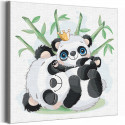 Две панды в зарослях бамбука / Животные Раскраска картина по номерам для детей на холсте AAAA-V0026