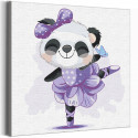  Панда балерина в фиолетовой пачке / Животные Раскраска картина по номерам для детей на холсте AAAA-V0028