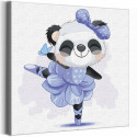  Панда балерина в светло-фиолетовой пачке / Животные Раскраска картина по номерам для детей на холсте AAAA-V0083