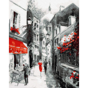  Улочка старого города Раскраска картина по номерам на цветном холсте Molly KK0772