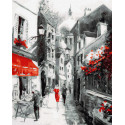 Улочка старого города Раскраска картина по номерам на цветном холсте Molly