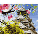 Японская весна Раскраска картина по номерам на цветном холсте Molly