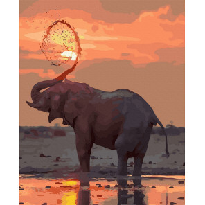  Африканский слон Раскраска картина по номерам на цветном холсте Molly KK0738
