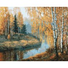 Вот и осень пришла Раскраска ( картина ) по номерам акриловыми красками на холсте Белоснежка